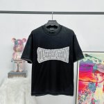 顶级版本 大货挂拍图 #巴黎25Ss金属头贴布章仔双面穿刺绣短袖# Balenci*Ga巴黎# 面料采用260G巴黎专用双纱*高克重1比1双纱罗纹 前幅采用进口