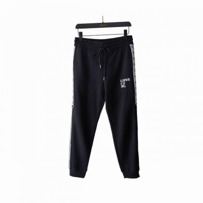 实拍细节图+尺码表 Loewe 罗意威 拼色织带字母刺绣Logo标识长裤裤 高品质牛肚面料、特别手感、超级质感 舒适柔软透气 休闲宽松版型 潮流男女同款 长裤