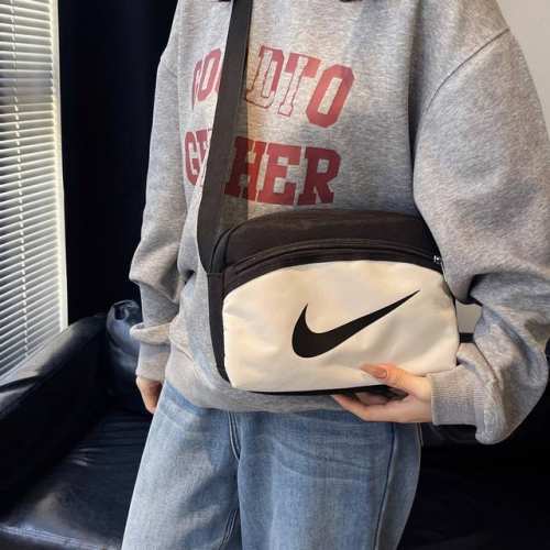 60，Nike耐克 街头潮流个性拼色单肩包男女情侣款百搭休闲斜挎包户外时尚运动小挎包手机包 尺寸:26×18×9