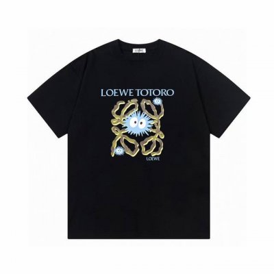 loewe 罗意威 标语Logo字母印花圆领短袖T恤 百搭潮流 男女同款 吊牌 领标 水洗唛 三标齐全 定织定染280克精梳棉面料 尺码 S-Xxl 颜色 黑色