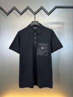 p180 顶级代购版本★普拉达 Prada 金属三角标口袋纯棉水洗面料Polo衫男士短袖 hk柜子同步上新 香港贸易洋行渠道货！重磅高端臻品，取料珠地水洗面料，