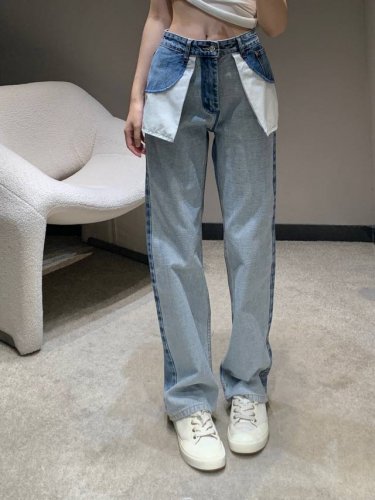 Maisonmargi*La 25Ss春夏新款 Mm6撞色拼接翻转牛仔长裤丨独家高版出品 采用原色酵母水洗工艺 定织定染洗水工艺 精选进口牛仔面料 质感柔软舒适