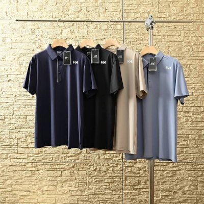 上新 Helly Hansen海丽汉森 冰丝速干无痕夏新款翻领胸标Logo短袖T恤，夏季polo衫短袖，四色可选，商务休闲简约风，上身帅气百搭，夏季必备百搭奢潮