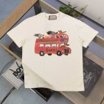 款号 Kc357 高版本 2025新款Gucci古驰双层巴士图案Logo字母印花休闲情侣短袖T恤 独一无二的活性环保面料染色 32支双纱精梳纯棉爽滑手感 纯棉不
