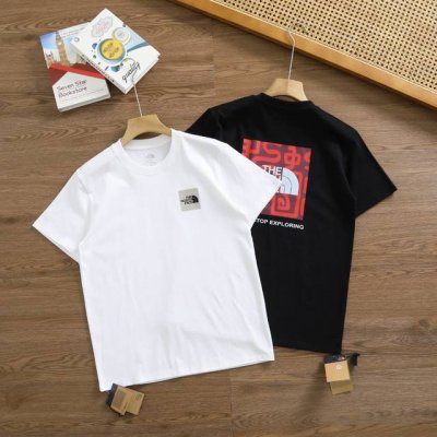 供 品牌：北面 The North Face 尺码：M-L-Xl-Xxl-Xxxl 颜色：白色-黑色 类型：男士运动速干T恤 材质：260克高克重运动户外科技棉