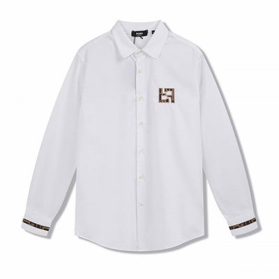 Fend* Ff刺绣休闲百搭长袖衬衫 尺码Size : Xs S M L