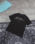 款M213 阿玛尼刺绣短袖 emporio Armani 阿玛尼 Ss23 纯色圆领套头字母刺绣短袖T恤男款黑色 专柜购入正品打扮定1 1细节 饱满的刺绣Log