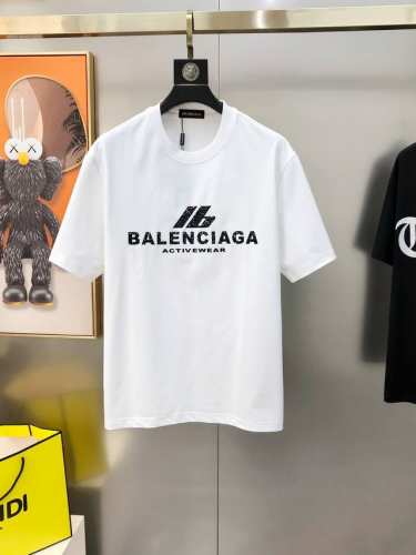bal*Nciaga 巴黎世家2025春夏新款原单男士圆领短袖T恤 专柜同步售卖 爆款高端品质 高版本 Os版型阔版 印胶印花字母Logo设计 定制进口双股10