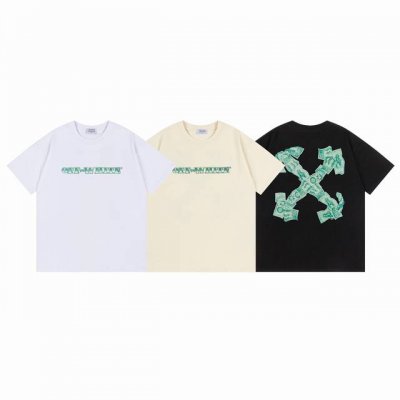 9015# Off White新款宽松版短袖T恤 尺码 S M L Xl 颜色 白色 黑色 杏色