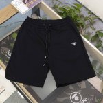 特价 黑色S3 M2 款号：Zsf83001 新款Prada普拉达三角徽标毛巾刺绣字母Logo绣花情侣梭织毛圈五分短裤，质感一流，作为当下超火的品牌，没有夸张的