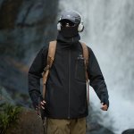 Arc'teryx始祖鸟日系户外斜拉链登山服冲锋衣夹克外套，男女同款，防风连帽衫柔软舒适，强劲防风，简洁设计，经典印花Logo，透气、抗静电功能，能够应付格子恶