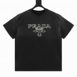 Prada 普拉达 镂空字母印花圆领短袖 Size：S-L