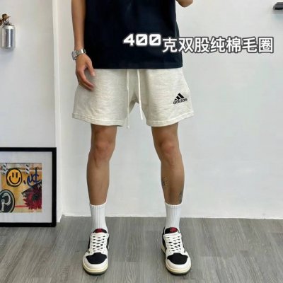 阿迪达斯Adidas基础款印花双股400克纯棉毛圈男女情侣款短裤 面料 独家定制面料采用400G纯棉毛圈面料市场找不到第二家 可以说一条短裤能穿5年毫不夸张 宽