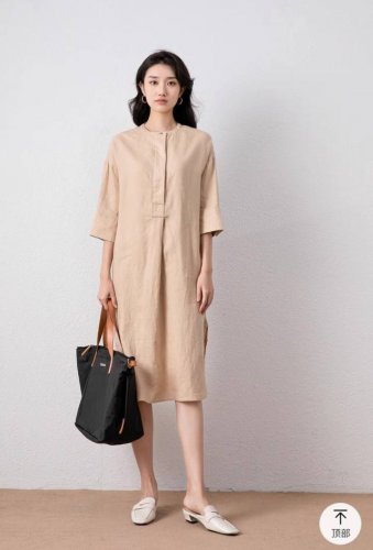 亚麻文艺连衣裙