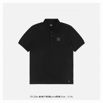 fendi 芬迪 25Ss 金线Ff刺绣polo短袖 纯棉珠地棉面料经典款polo衫 经典系列 图案装饰让商务休闲风增添了经典的色彩 整体高级简单大方 面料有韧