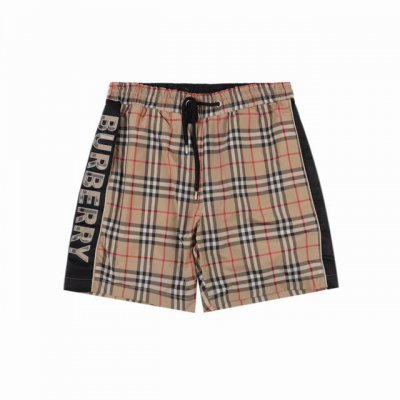 burberry 巴宝莉 侧边字母格纹沙滩短裤 面料原版定制，功能性斜纹面料，成衣百分百定位对条对格，非常耗时废料，密度手感和原版达到一致，松紧腰搭配，轻松调节