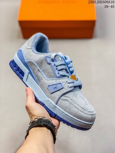 公司级路易威登 Louis Vuitton Lv 路易威登板鞋 二代 拼接皮革 内嵌式绑带 新款 Lv Trainer最新配色运动鞋 L家 篮球鞋风格运动鞋 该