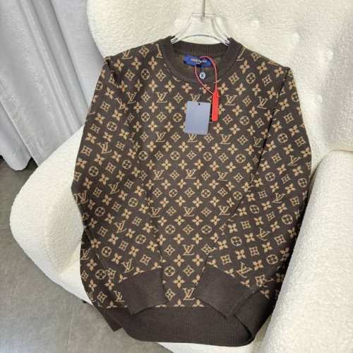 Louis Vuitton路易威登 Ss24秋季新品 Louis Vuitton路易威登 Logo嵌花圆领长袖针织衫 对色定染羊毛混纺棉纱线 高克重高密度超高品