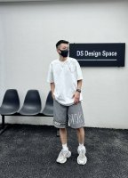 品名：迪奥 Dior 25Ss 织带拼接运动破洞 剪花工艺 内里网眼短裤五分裤 面料：梭支 颜色： 黑色 灰色 尺码M-L-Xl 腰围 臀围 裤长 M 70 4