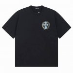 款号Ys42 Chrome Hearts 克罗心 十字架泼墨梵文字母百搭潮流短袖T恤男女同款 吊牌 领标 水洗唛 三标齐全 定织定染250克精梳棉面料 黑白色