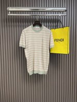 Brunello Cucinelli-Bc 意大利Bc春夏季新款经典刺绣男士休闲撞色条纹圆领短袖衫。超舒适超薄条纹间色圆领针织衫！针织衫舒适体感远超 打底单穿四