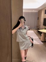 qx.9721 Tb学院经典刺绣小狗背心裙裤套装Sml