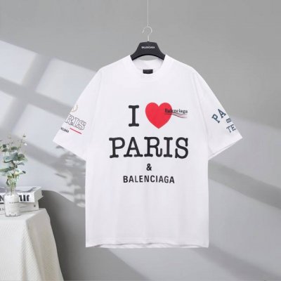 b111# 市场顶级品质 Balenciaga 巴黎世家2025Ss Love Paris限定印花短袖T恤 印花采用进口椭圆机胶浆工艺 市场顶级的质量 官网品质