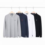 2650#Rl拉夫劳伦小马翻领长袖polo衫 颜色：黑色 白色 灰色 宝蓝 尺码：M-Xxl 面料：230G拉架珠地棉