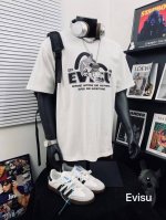上新 Evisu 福神高版本渔翁小佛头印花男女休闲短袖T恤 不得不推荐一款非常受欢迎的硬货！360克双纱面料 有型 更有质感 夏季你需要这样一件超百搭的T恤看品