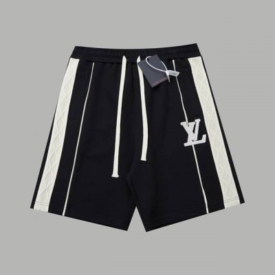 高版本 Lv 路易 2025Ss新款短裤 织带拼接刺绣字母短裤 轻奢主义 男女日常通勤穿搭必备单品 正确版本 欢迎对比 详细特征 采用380克纯棉健康布面料 进