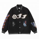 off White X27 尺码：M Lxl Xxl Offwhite24Ss走秀款棒球服夹克外套 原板开模，耗时一个月出货 重工刺绣拼皮棒球服 大身采用羊毛呢