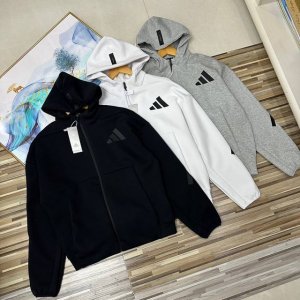 上新 单上衣 春夏秋季新款情侣款专柜男女同款女士阿迪开衫卫衣三条杠外套男士三条杠刺绣连帽外套潮流学院风女神男神青年 有大码男装 可配套装 海外版！阿迪达斯Adi
