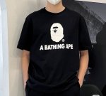 00154款日系潮牌Bape猿人头印花印花短袖T恤 男女同款 宽松大版型 码数Smlxlxxl 黑色白色