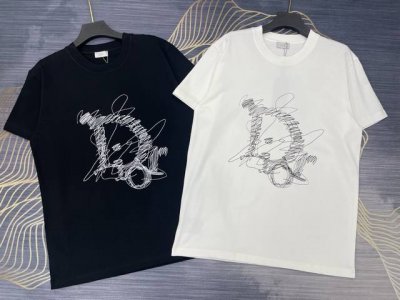 上新 Dior迪奥2025春夏新款刺绣字母Logo圆领短袖T恤 高版本高版本 280克精棉面料 全网独家首发 百搭款细节处理完美 进口高密度刺绣Logo工艺 十