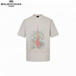 Baenciaga 巴黎世家 水洗破洞东京银座铁塔夜景短袖 重度做旧磨破 领口 兜边 袖口 前后螺纹 破洞细节清晰可见 印花采用日本Brother白墨数码直喷成