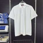 342 当天到货 现货现配 guccl 古驰 2025新款 字母印花拼领 双G字母Logo 休闲polo衫 原版面料 高版本 高品质 对色定染面料 提花扁机螺纹