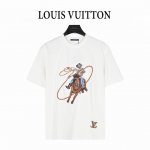 louis Vuitton 路易威登 走秀款 重磅西部牛仔刺绣短袖T恤 西部牛仔万针刺绣重磅300克短袖T恤 顶级复刻版本 三标齐全 采用高克重300克纯棉精梳