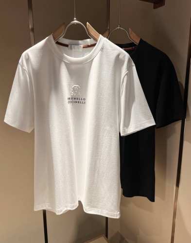 bc-Brunello Cucineli 2025春夏新款男士短袖T恤，众多明星都爱穿的时尚百搭单品！胸前Logo压胶超级好看,喜欢经典简约的朋友,一定不能错过