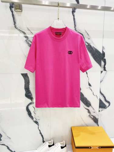 Gucci 古驰 320克圆领短袖T恤 双G小标前后刺绣字母Logo设计工艺 官方同步 1:1原版开模 时尚个性 百搭潮流 纯原品质 原版洗水面料 吊牌 领标