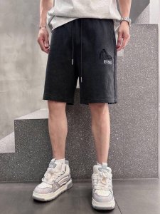 福神Evisu立体贴布大M短裤卫裤 极具个性 出门不怕撞衫 简洁百搭 质感满满 男女同款 潮男潮女夏日出门必备单品 颜色 黑色 尺码:M~3X 款号:2057