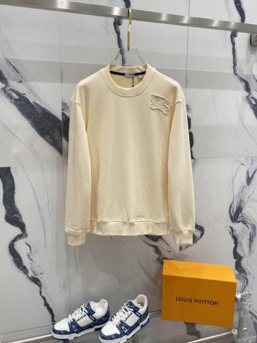 顶级最高版本 Burberry 巴宝莉 Bbr 经典简约烧花贴布战马微标Logo圆领卫衣 男女同款 情侣款 宽松版型 最高版本 原版面料 高版本 高品质 所有细