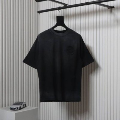 Chromehearts 克罗心 25Ss 马蹄贴布刺绣烧花水洗破洞短袖T恤 秀场私人订制系列 整衣做旧激光烧花定制300克双纱面料 美式酸洗做旧原身布激光烧花