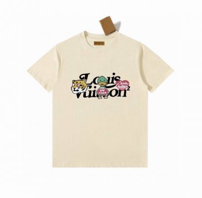 lv 鸭子系列 专柜款复古情侣 印花短袖T落肩袖 重磅280G精梳棉材质 透气舒适 版型宽松 进口外贸级专柜印花，随意搓洗不褪色不变形。 情侣款 男女同款哦