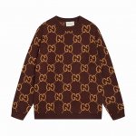 gucci古驰满身双G字母提花圆领毛衣 颜色 红棕 码数 S M L Xl Xxl