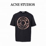 acne Studios 做旧印花短袖T恤 定制绘梦双股棉质平纹布艺 采用胶浆印花 胸前印花经过三次菲林网板修改 使用胶浆液体涂料在织物上打印图案 烘烤织物以固