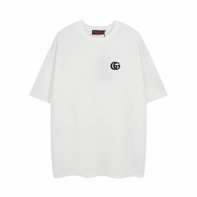 全年有货不下架 #Gucci古驰#2025早春系列，双G刺绣，官方原版,定制32支双纱纯棉面料，克重260G，手感松软细腻又比一般棉布料扎实，舒适透气不易变形，