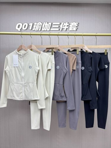 三件套，原单力荐，轻奢云感 真裸感！Lululemon全场景运动瑜伽三件套装！双面Nulu云感面料，100%原单客供Lulu家面料，全氨纶+锦纶，不含一点涤纶！