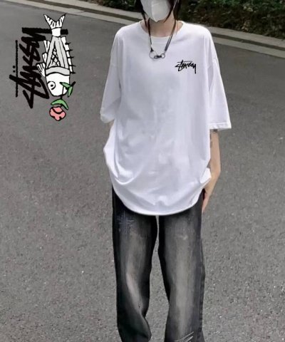 Stussy 斯图西25Ss 玫瑰鱼印花短袖 高版本 重工 短袖T恤 顶级用料 限量发售！ 面料：250克 双纱双股用料 预缩定型 具有良好的吸汗性.可以保持干