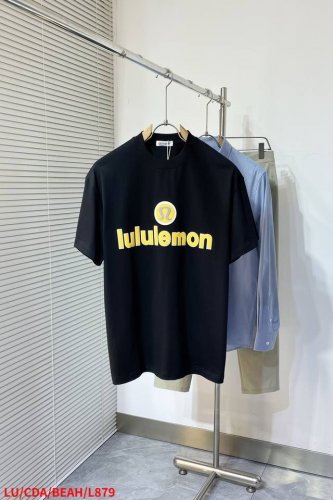 l879 Lululu2025新款原单男士休闲打底短袖T恤！高端定制 高版本 时尚百搭爆款 原版进口420克双股纯棉面料 螺纹袖口.领口衣摆 手感超柔软细腻 穿