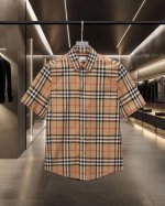 Bur 巴宝莉 Burberry爆款来袭 府绸款格子纹弹力棉府绸短袖衬衫系列 2025Ss官网新款短袖 衬衫 衬衣 精美工艺 高端版本 专柜定制面料 透气舒适度